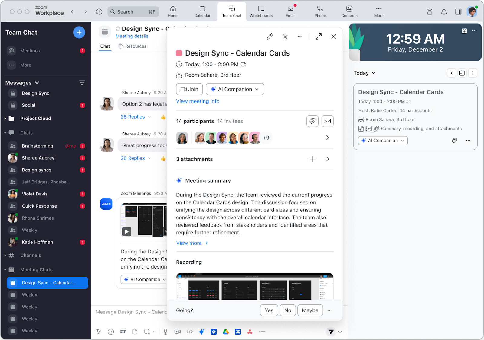 Vereinheitlichung der Zoom Meeting-Karte